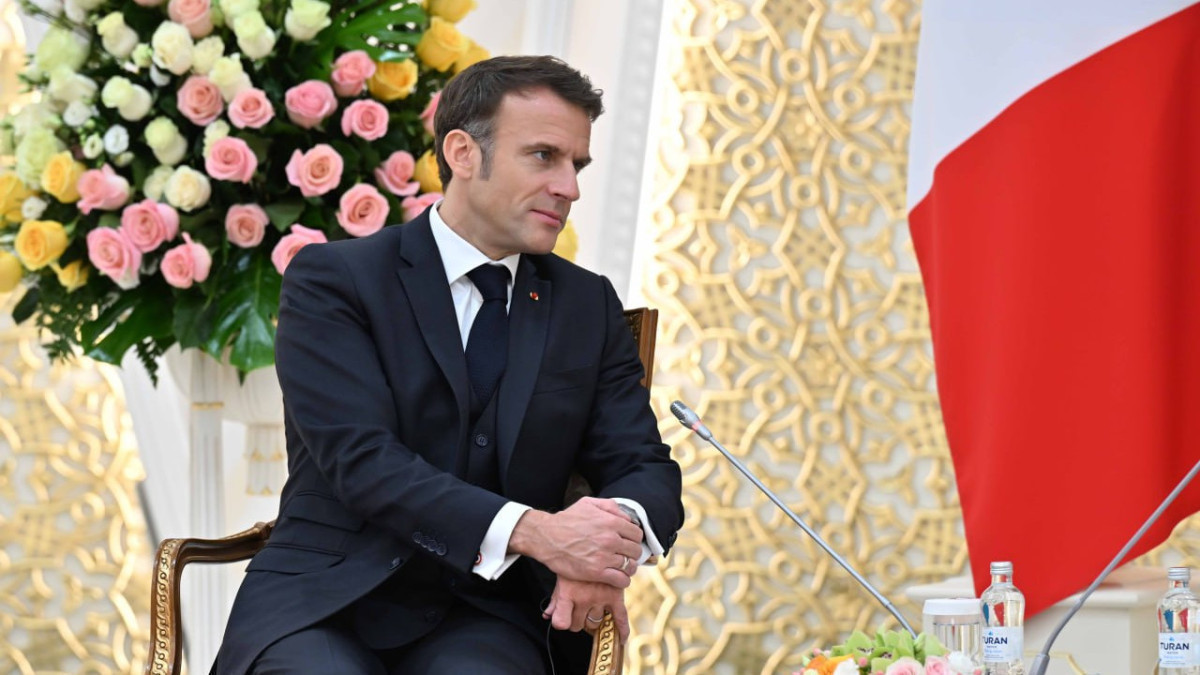 Emmanuel Macron twitted in Kazakh language