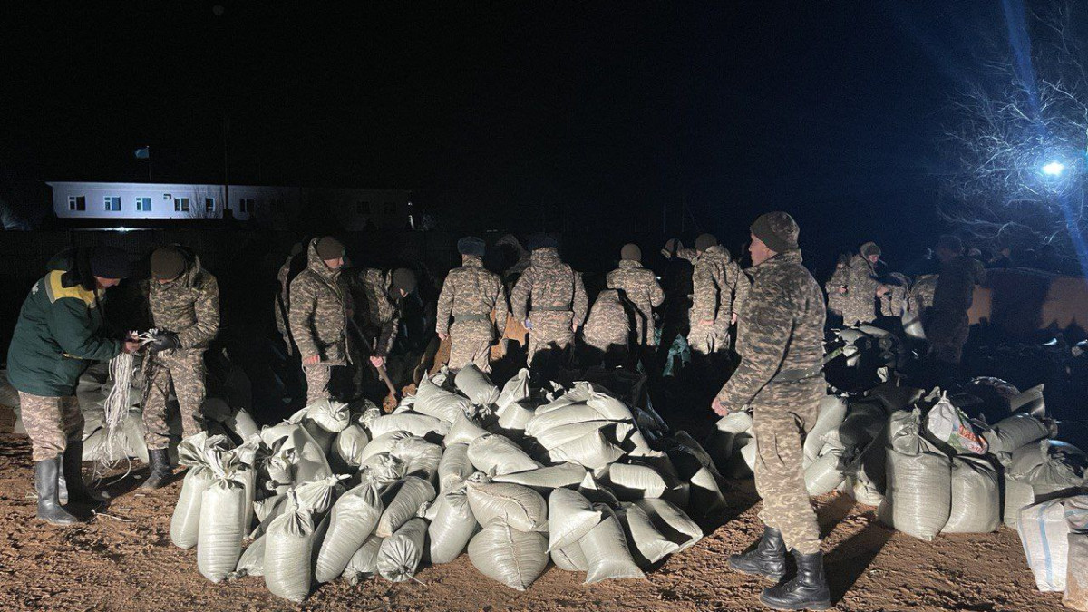 Военные помогают в борьбе со стихией в Туркестанской области