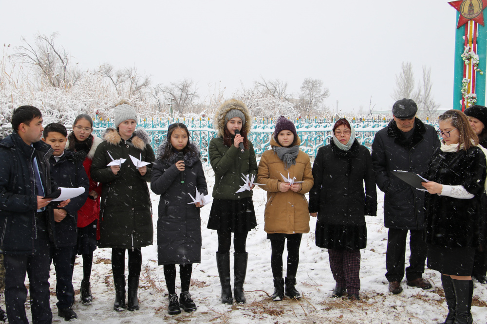 Rally Held at the mass grave of Soviet soldiers in Kyzylorda